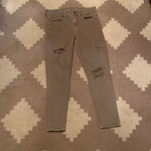 American eagle tan hi-rise jeggings size 6/short